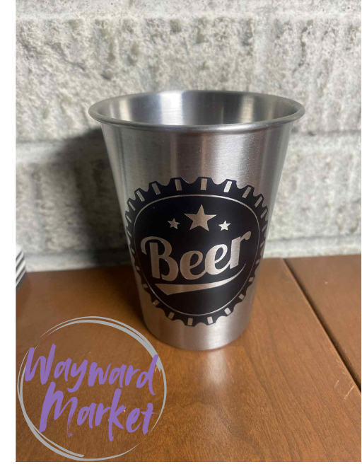 Beer Cap Stainless Steel Cup Set