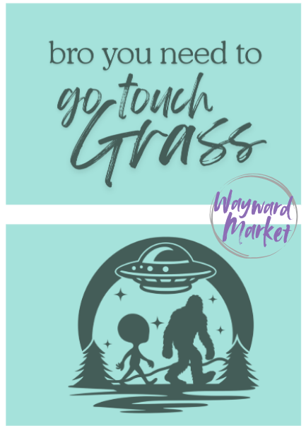 Go Touch Grass Oval keychain
