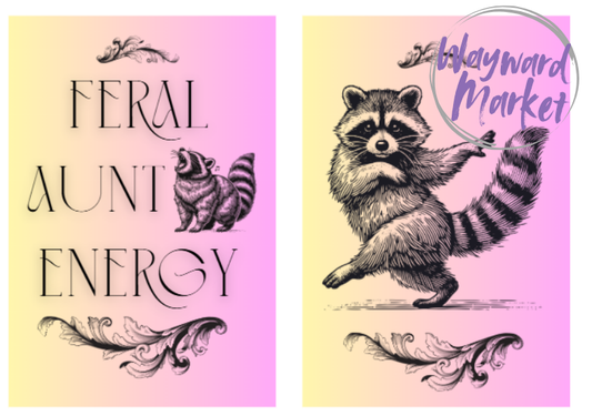 Feral Aunt Energy Oval keychain