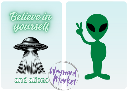 Believe in Yourself & Aliens keychain